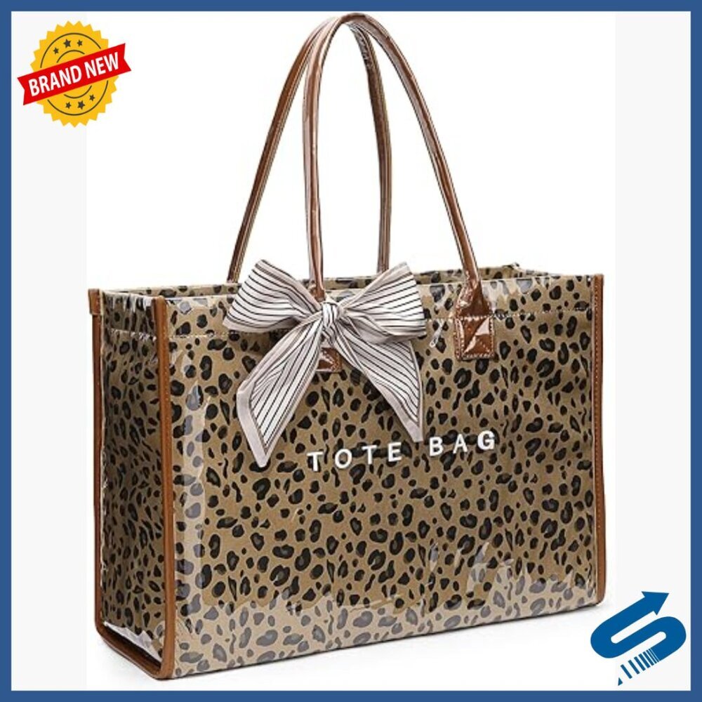Large PVC Tote Bag with Laptop Pocket, Waterproof Hobo Handbag for Work